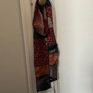 Multicolor Silk Vintage Patchwork Scarf